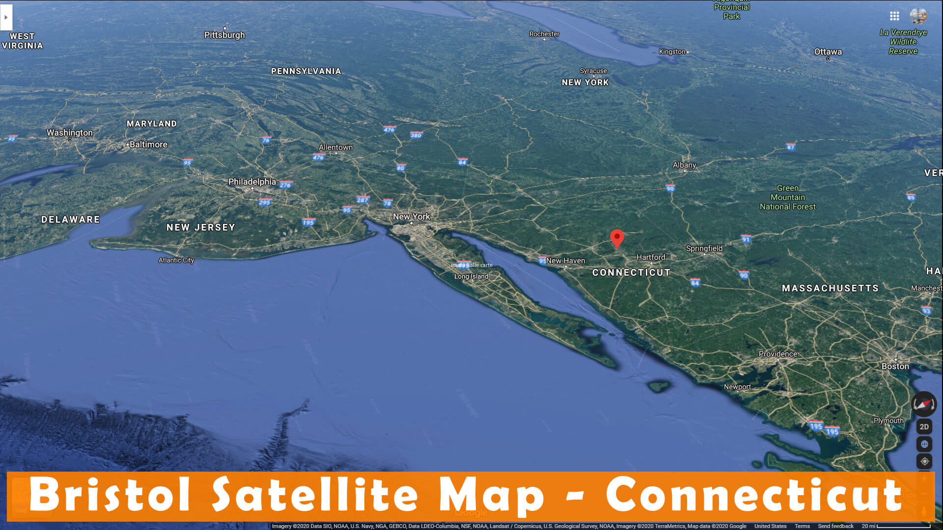 Bristol Satellite Carte Connecticut